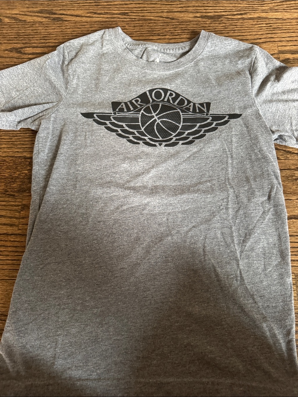 Jordan Kids Gray T-Shirt with Black Air Jordan Logo